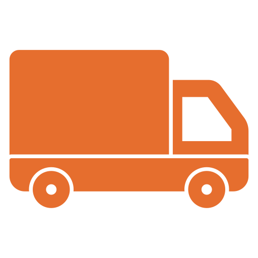 Ícono naranja de camión de carga para la logística y transporte de JENN Productos.